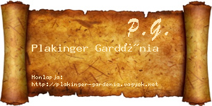 Plakinger Gardénia névjegykártya